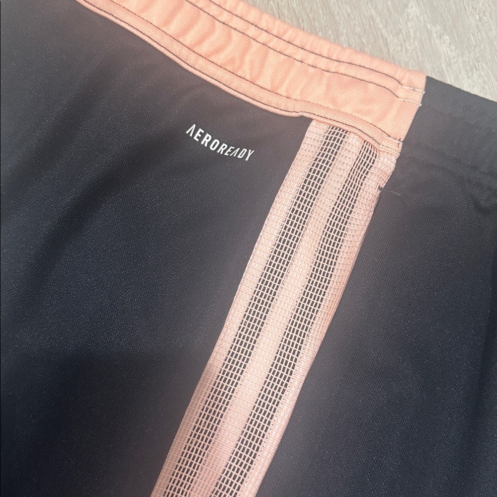 Adidas Women's Black Joggers with Pink and White Stripes - Picture 2 of 6
